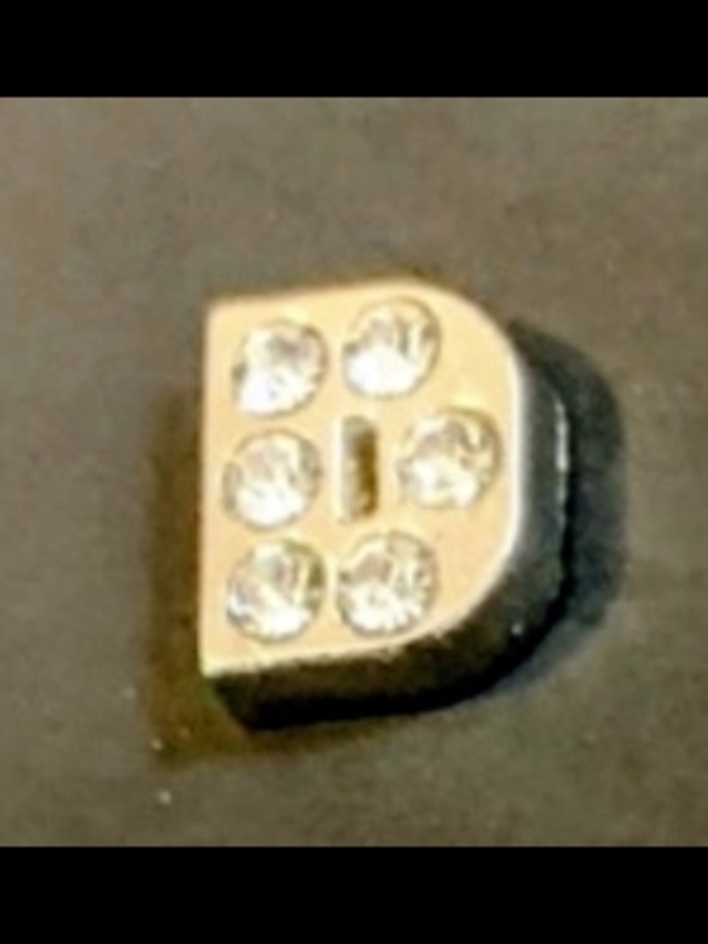 Initial D Crystal Accent Charm For Floating Lockets